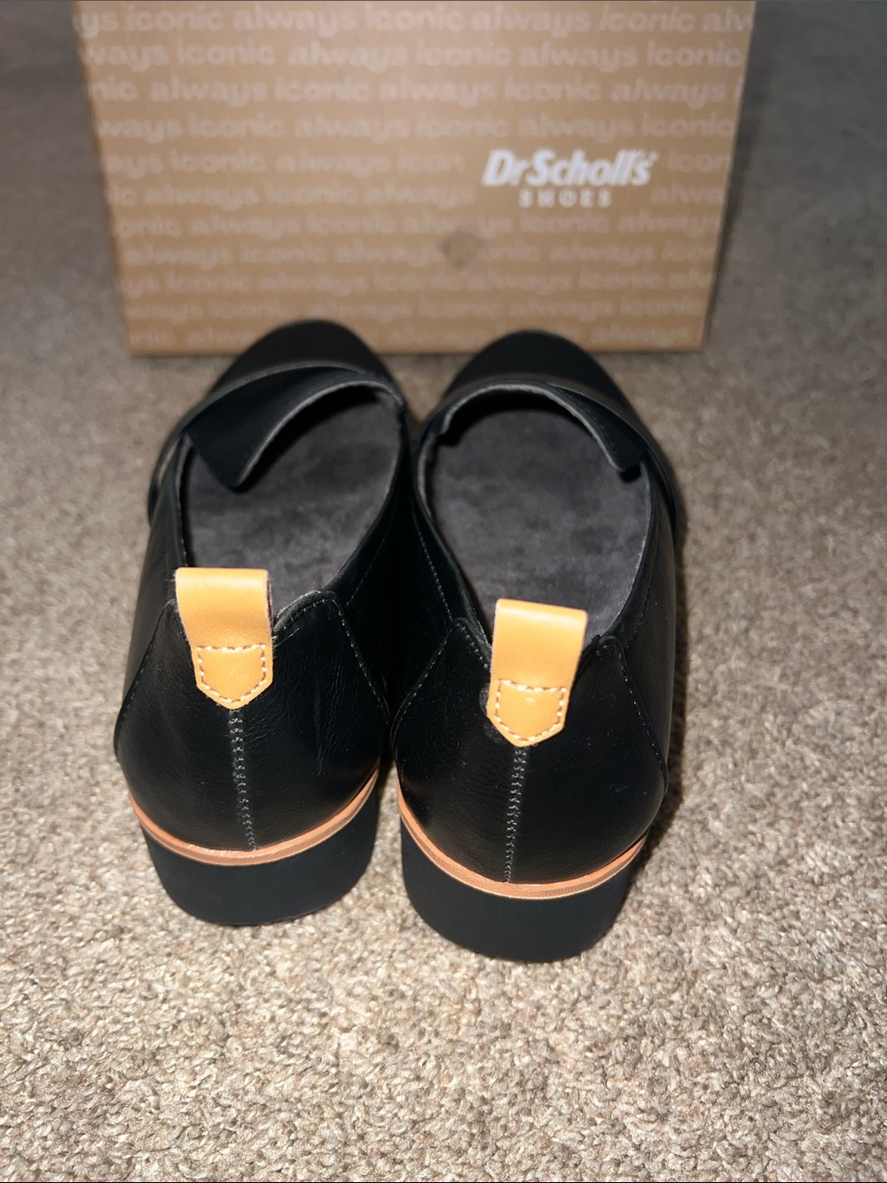 Dr. Scholl's Webster Black Loafers with Tan Accent - Picture 4 of 6